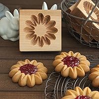 Vista 2 de Molde de galletas de madera, molde de horneado 3D, herramienta de horneado para manualidades y decoración con relieve, adecuado para Halloween