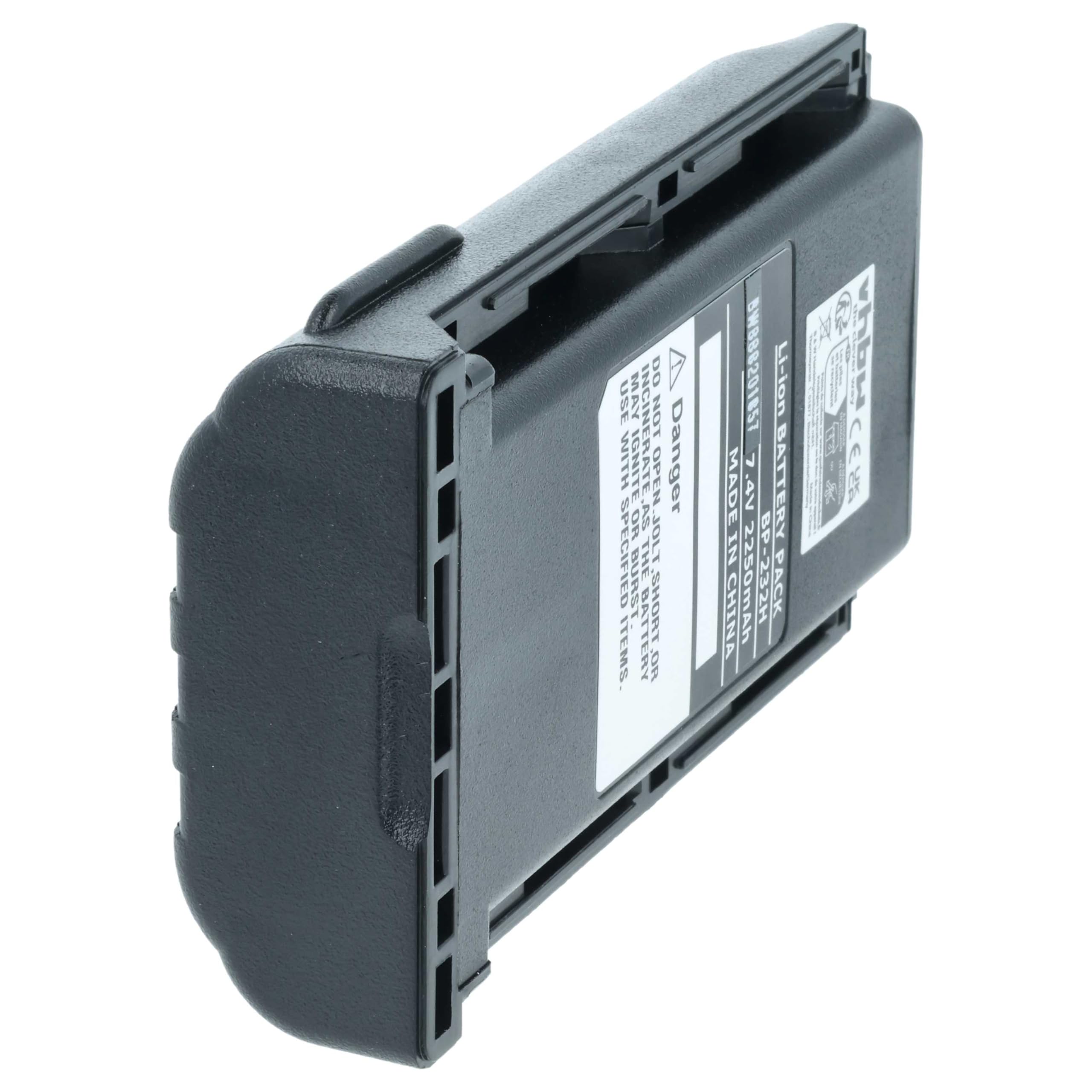 vhbw batteria sostituisce Icom BP-232LI, BP-232N, BP-232WP per radio (2250mAh, 7,2V, Li-Ion)