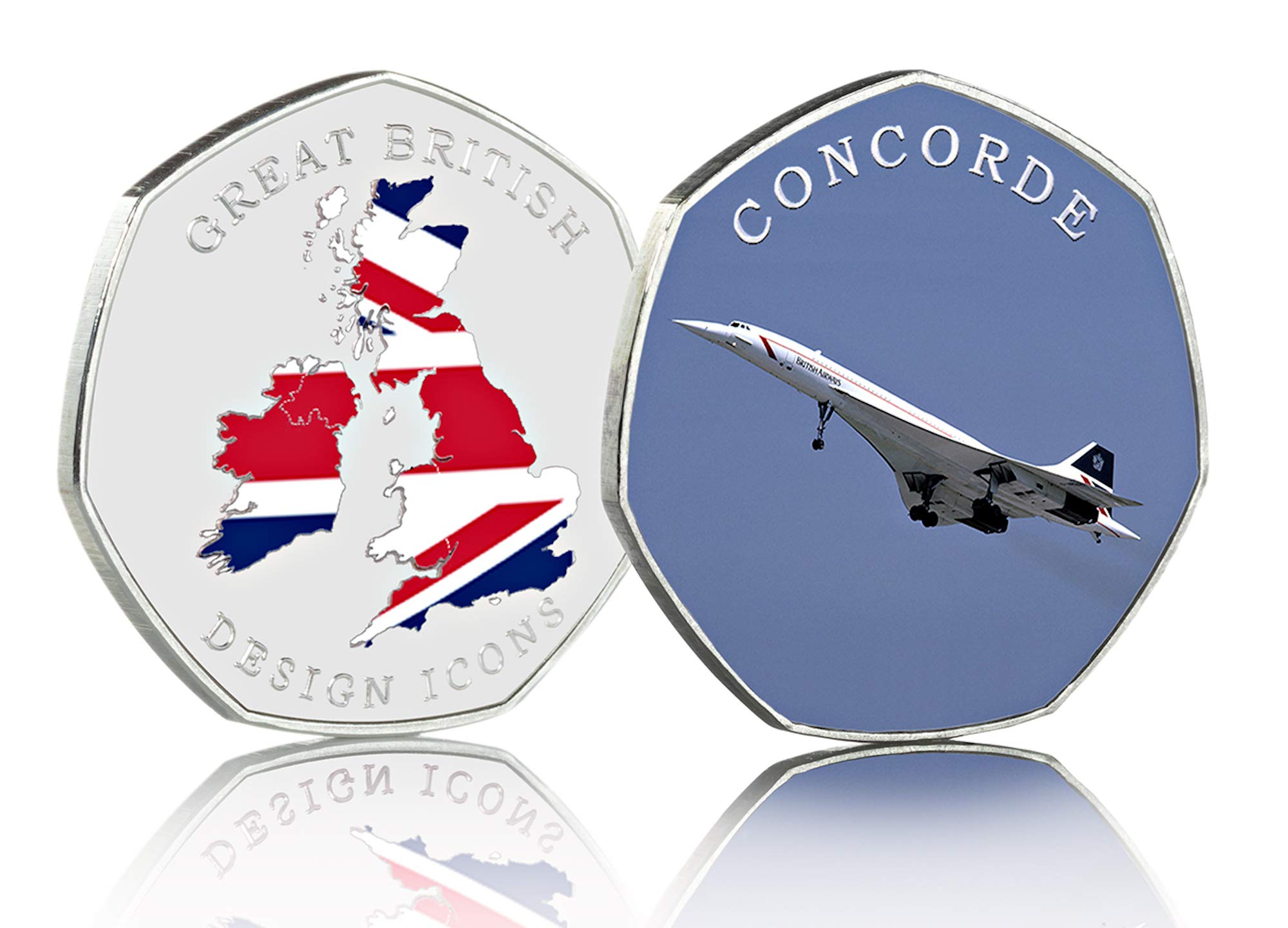 Trio of CONCORDE Commemoratives in 50p Coin Display Case. Silver, 24ct Gold, Full Colour. Supersonic Jet Aircraft - Image 4