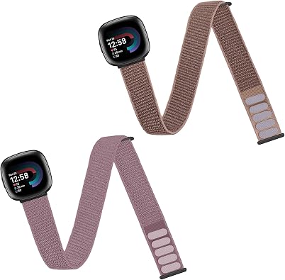 Nylon Sport Ankle/Arm Band Compatible with Fitbit Versa 4/Fitbit Versa 3 /Fitbit Sense 2/Fitbit Sense Bands,Elastic Nylon Braided Arm Strap Replacement Ankle band for Women Men