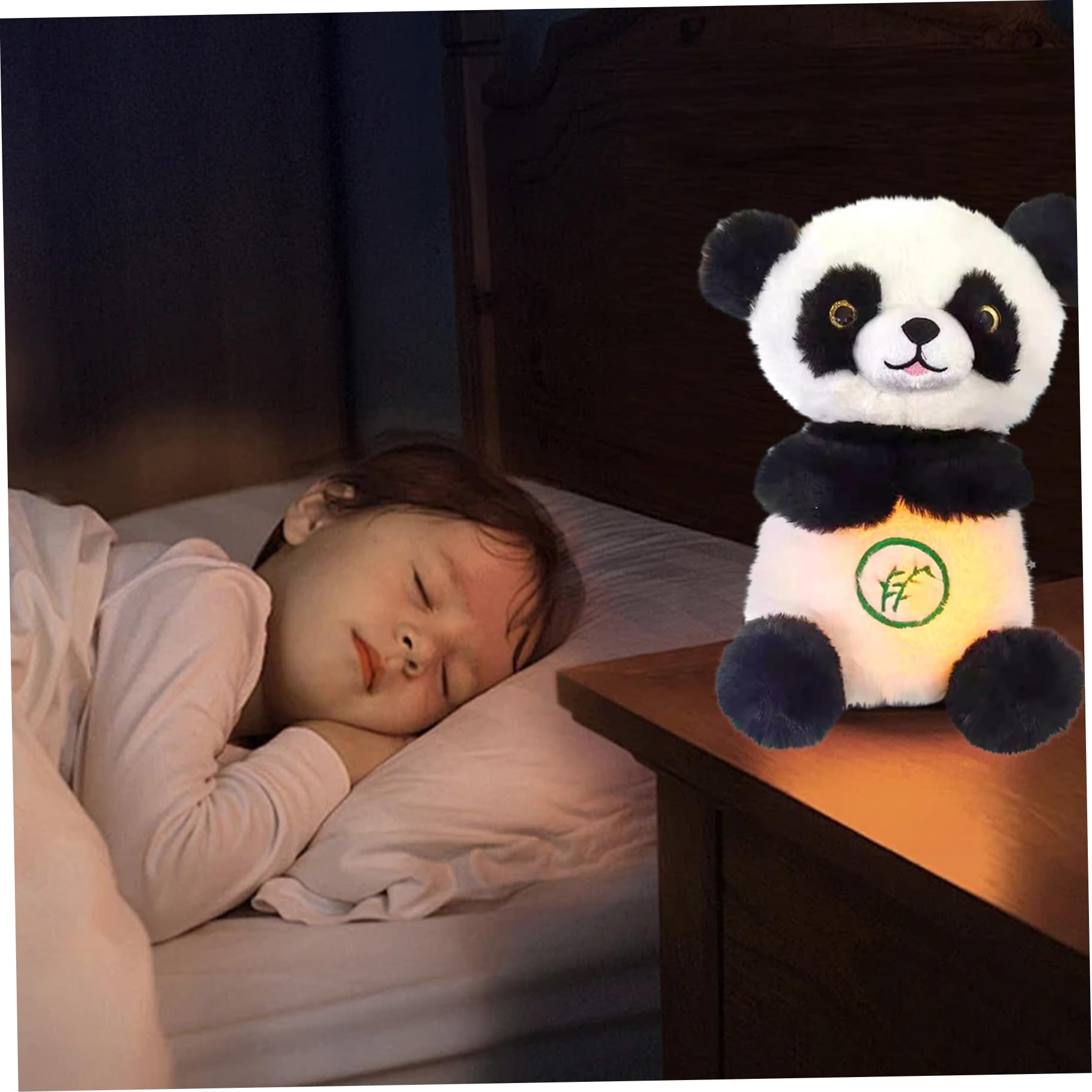 Panda en peluche réaliste lumineuse et respirante avec berceuse pour soulager l'anxiété et apaiser les enfants 15 x 32 cm Panda en peluche réaliste lumineuse et respirante avec berceuse pour soulager l'anxiété et apaiser les enfants 15 x 32 cm