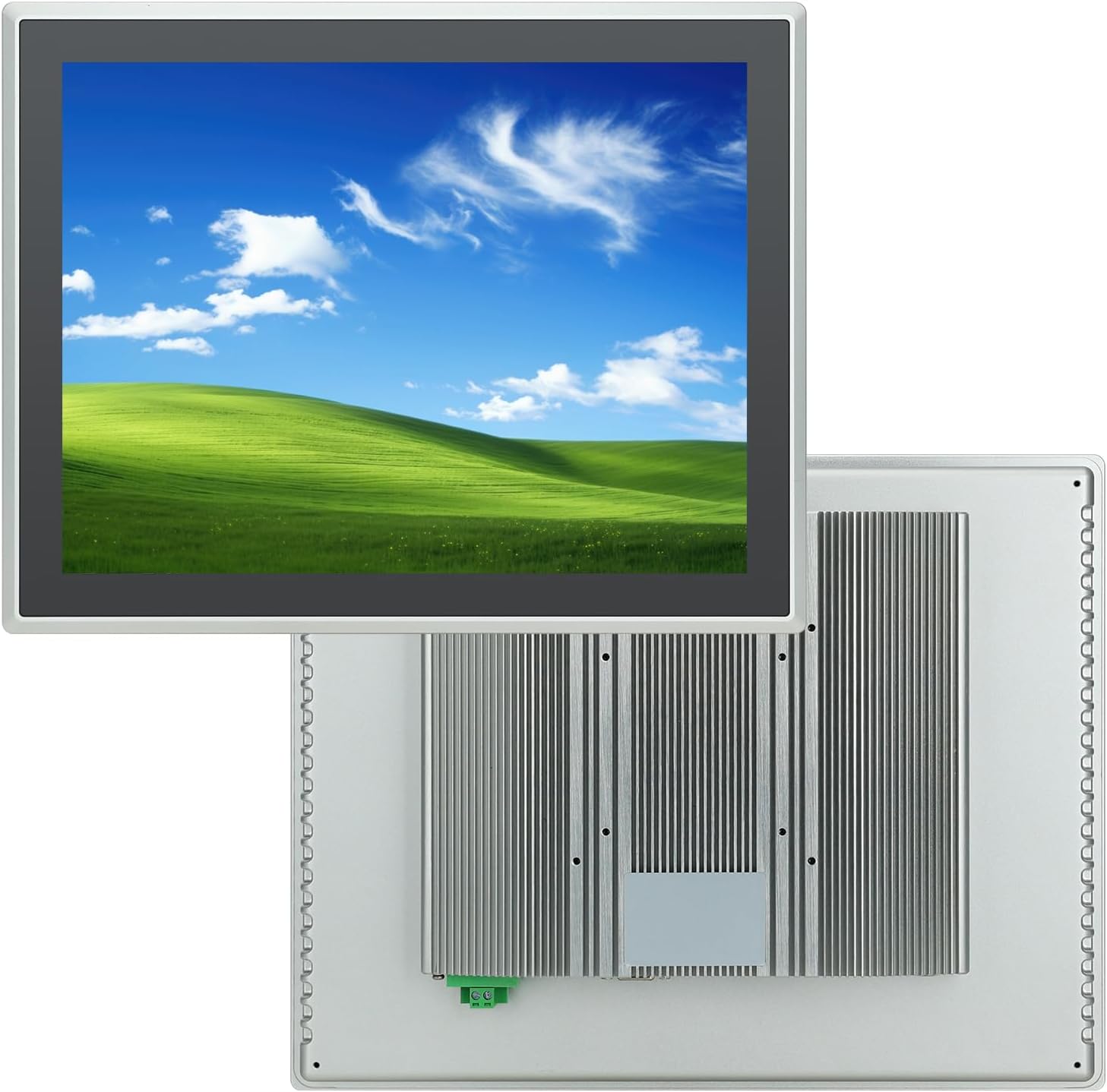 15 inch Capacitive Multi-Touchscreen Industrial Embedded Win-10 PC Monitor, IP65 Screen with 10 Points Touch Display, i3+RAM 4G+128G SSD, Integrated Phoenix2pin, HD-MI-Out & USB Ports