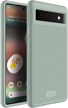TUDIA MergeGrip [Military Grade] Designed for Google Pixel 6a Case 2022, [Drop Tested] Dual Layer Shockproof Slim Tough Non-Slip Heavy Duty Protective Phone Cases Cover - Green Lily