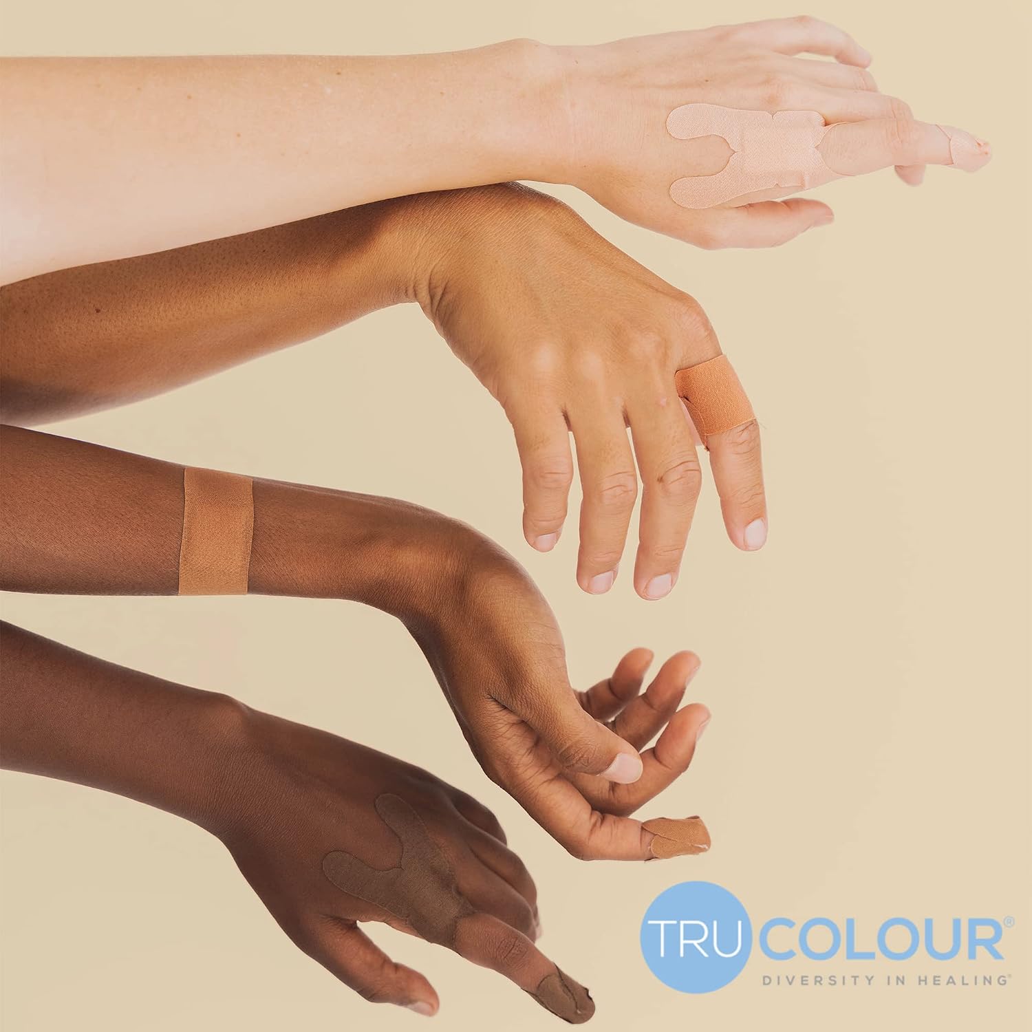 Tru-Colour Skin Tone Shade Fabric Bandages (1500 Count) – Flexible, Waterproof, PFAS-Free Adhesive Strips Help Protect Cuts, Scrapes, Scratches – Beige, 1 in x 3 in