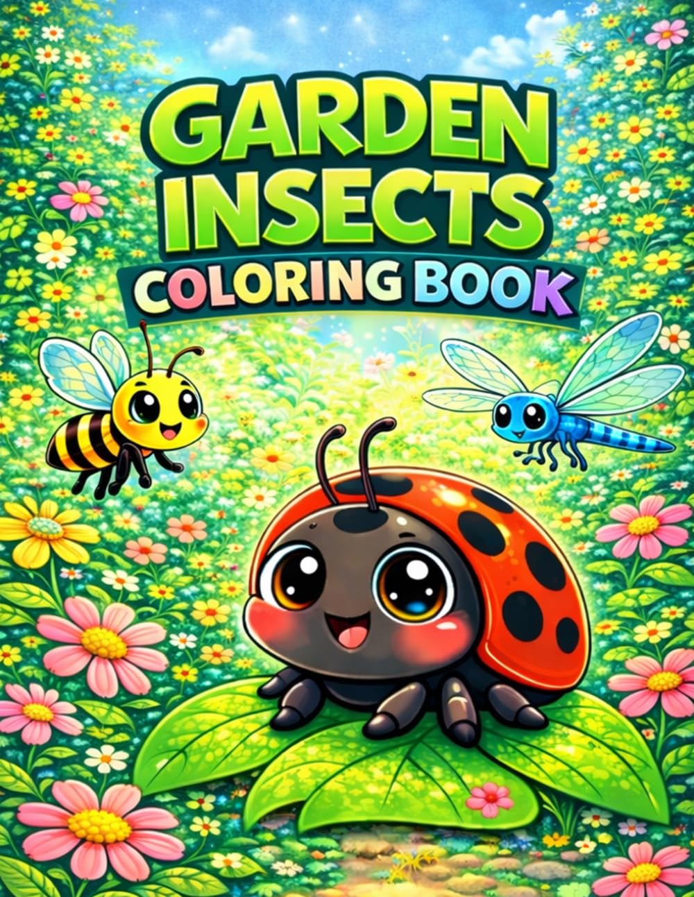 Garden Insects Coloring Book: Cute Garden Bugs to Color with English & German Names (Little Explorers Coloring Books)
