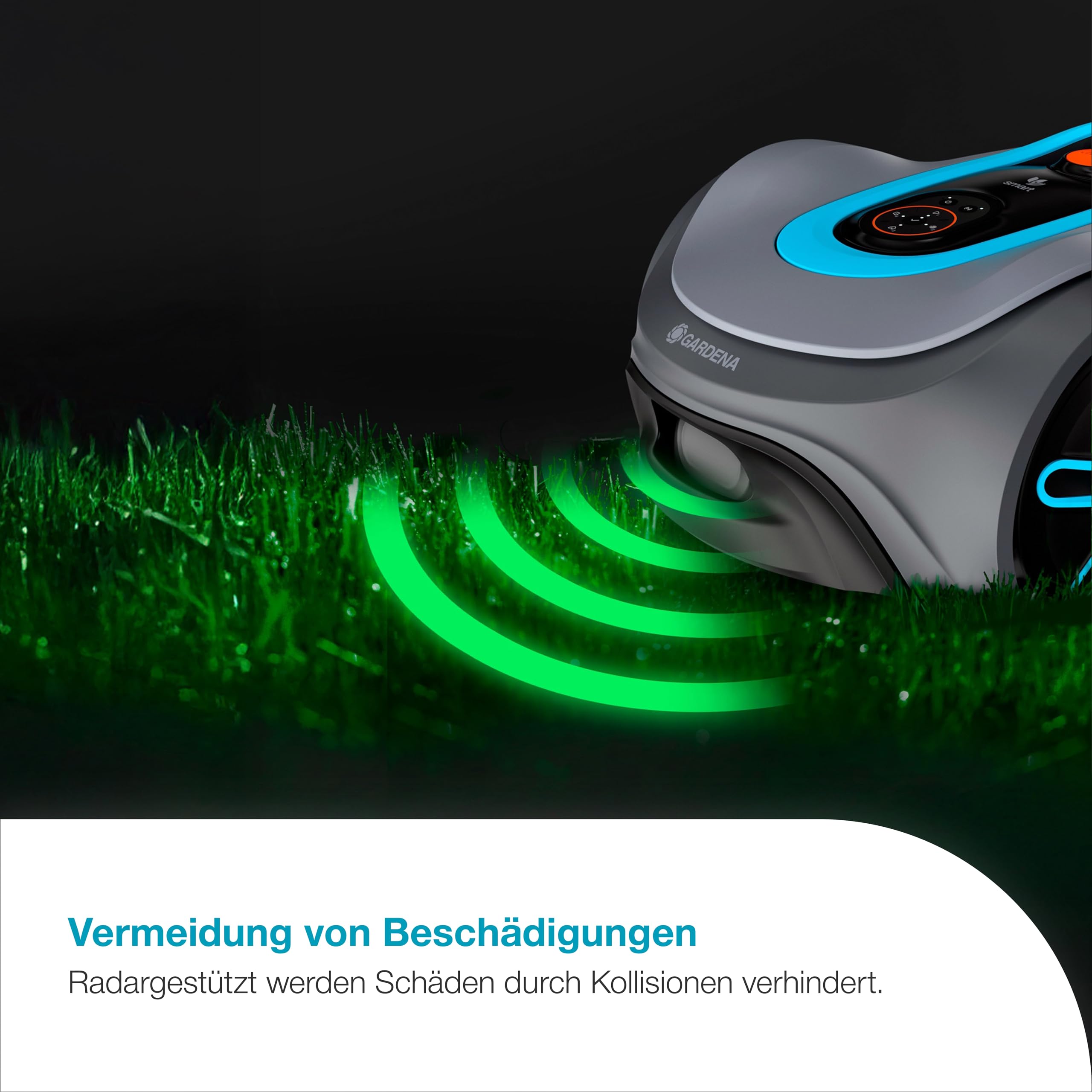 Gardena Antikollisions-Radar für smart SILENO Mähroboter, kompatibel mit pro, max und free Modellen, verhindert Kollisionen, einfache werkzeugfreie Montage, schützt Mäher und Garten (15022-20)