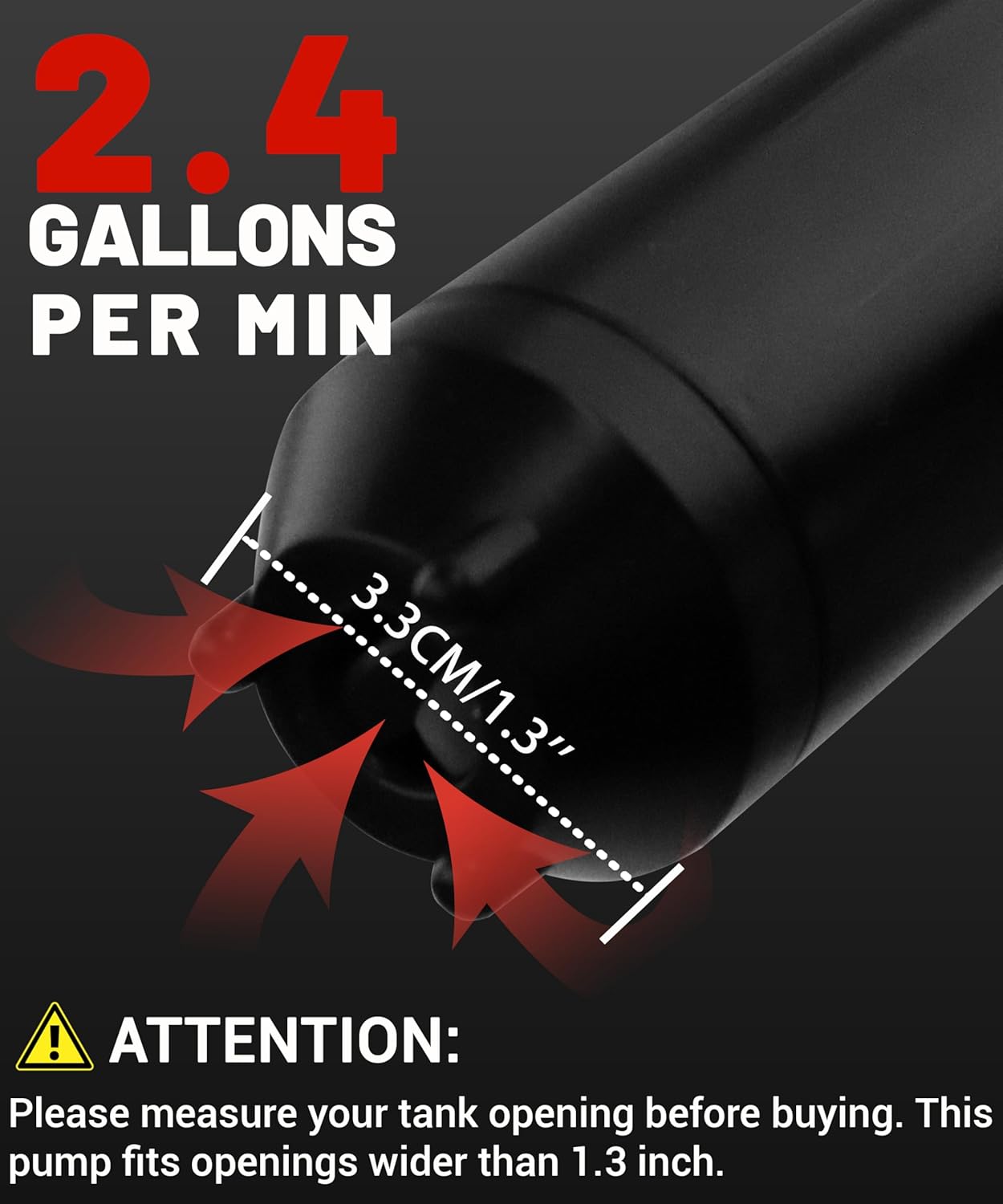 Fuel Transfer Pump Battery Powered Gas Pump For 5 Gallon Gas Can: Automatict Shut-off Nozzle, 42 IN Long Hose, 3 Adapters for 4 Size Gasoline Tank - Image 6