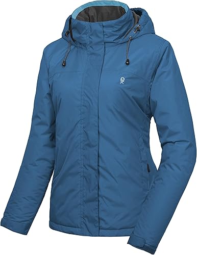 Little Donkey Andy Chaqueta de Esquí y Snowboard Impermeable para Mujer, Abrigo Cálido Resistente al Viento con Capucha Desmontable