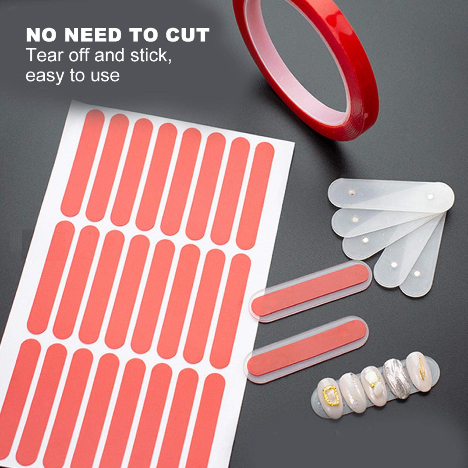 3pcs Nail Art Double-Sided Tape Nail Tip Display Double-Sided Adhesive Manicure Tool Fake Nails Display Stand for Nail Salon