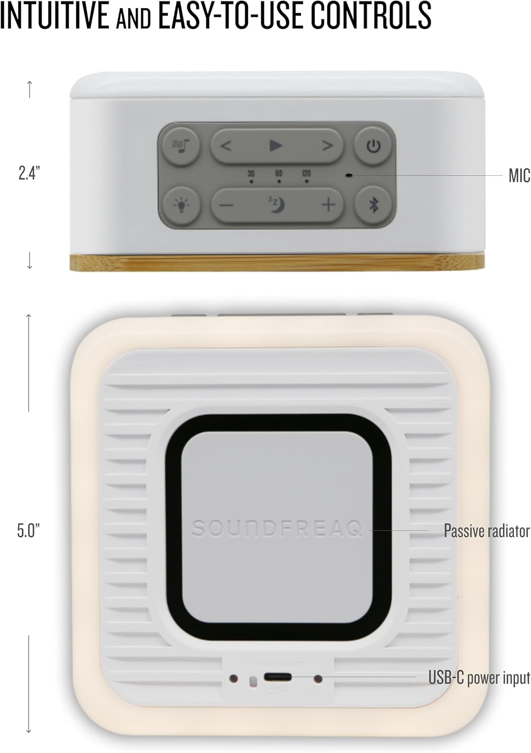 Soundfreaq Sound Spot II SFQ-18: Portable Bluetooth Speaker with Powerful Bass, Nature Sounds, Ambient Light, and Speakerphone (White) - Image 8