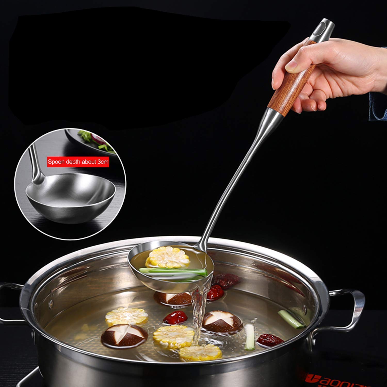 IQCWOOD - Set di utensili da cucina, 5 pezzi, in acciaio inossidabile, gadget da cucina, set di utensili da cucina, set di utensili da cucina, regali di inaugurazione della casa