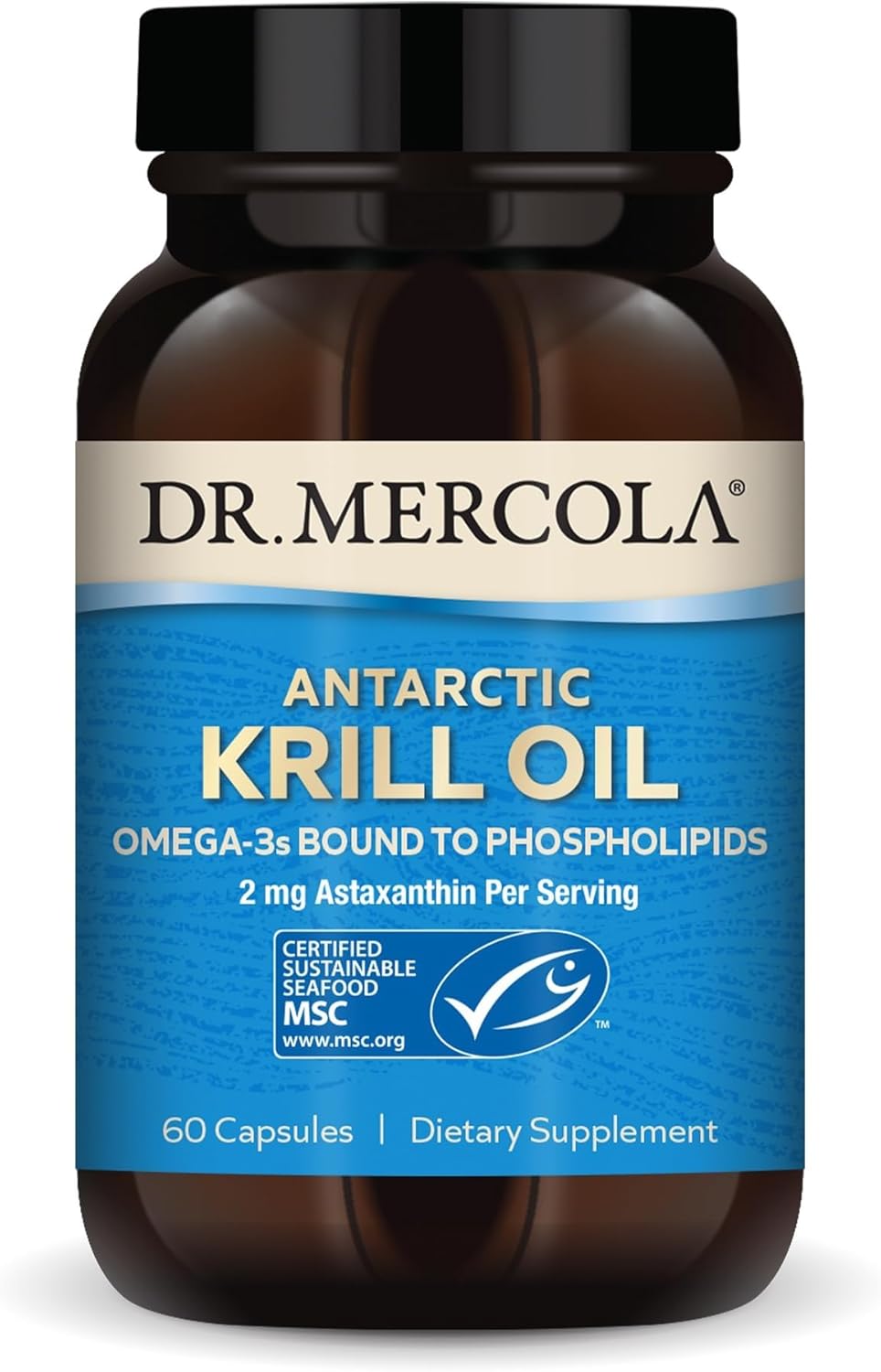 Dr. Mercola Antarctic Krill Oil - 1,000 mg - Omega-3 Supplement with EPA & DHA - Supports Brain, Heart, Joint & Immune Health - GMO-Free, Gluten-Free & Soy-Free - 60 Capsules (30 Servings)