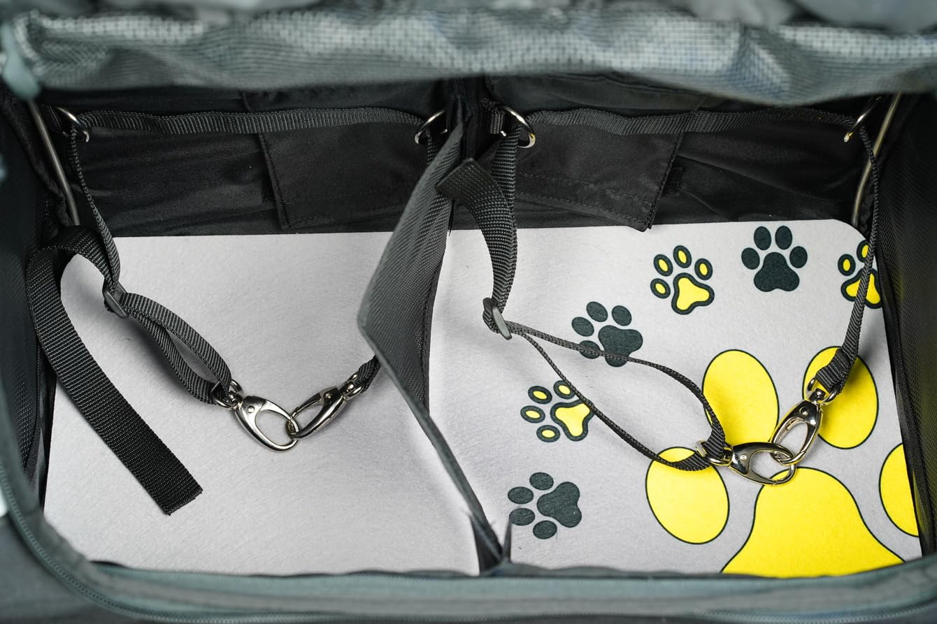 Pet Bag - Bolsa para moto para perros (2-36 kg), impermeable, portátil, con triple ventilación, para equipaje o asiento, de Cordura (doble)