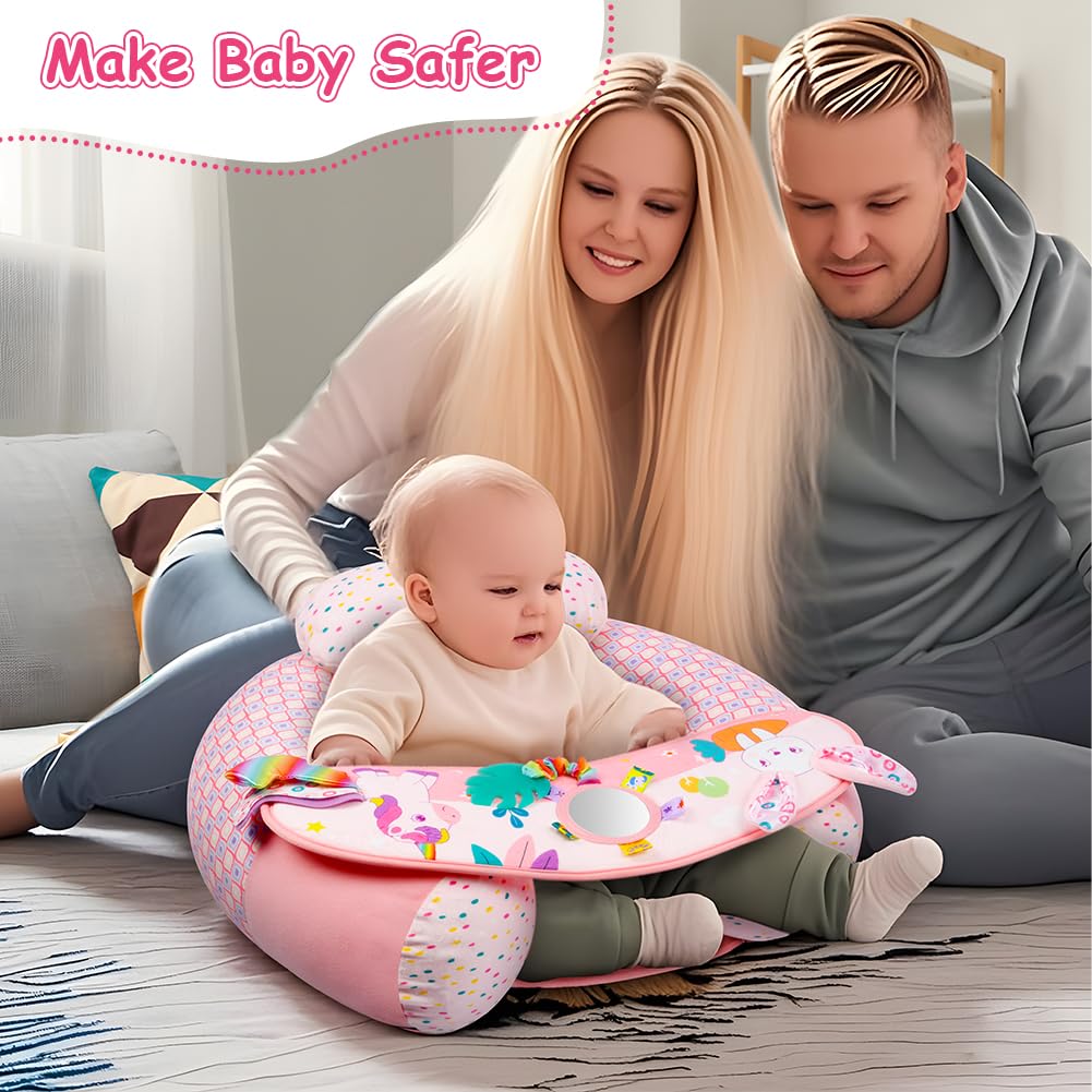 Siège Gonflable pour Bébés,SièGe De Sol Gonflable pour Bébés de 3 Mois et Plus Siège de Canapé pour Bébé Soutien du Dos pour Nourrisson Chaise de Bébé Gonflable,Bleu