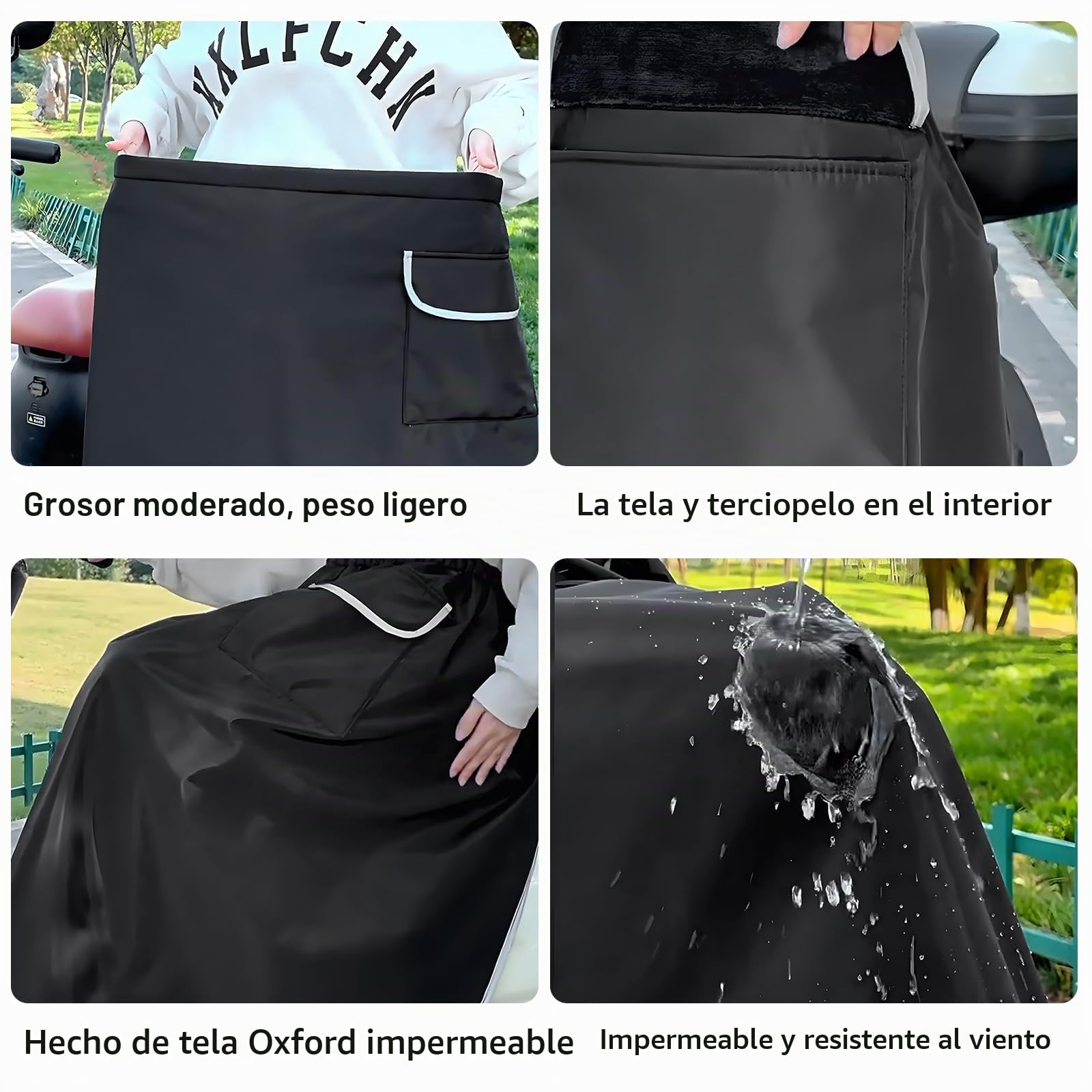 Cubre Piernas para Moto,Cubrepiernas Scooter con Bolsillo,Tiras Reflectantes,Funda Universal para Patas De Scooter,Manta Térmica Piernas para Scooter para Clima Frío,Impermeable