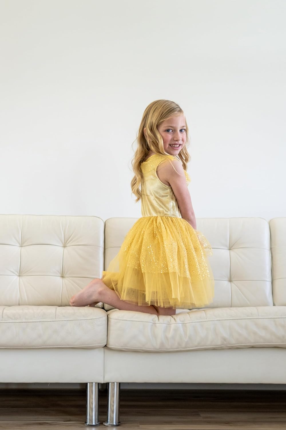 Little Adventures Vintage Yellow Beauty Princess Party Dress Up Costume - Machine Washable Child Pretend Play Dress - Image 6