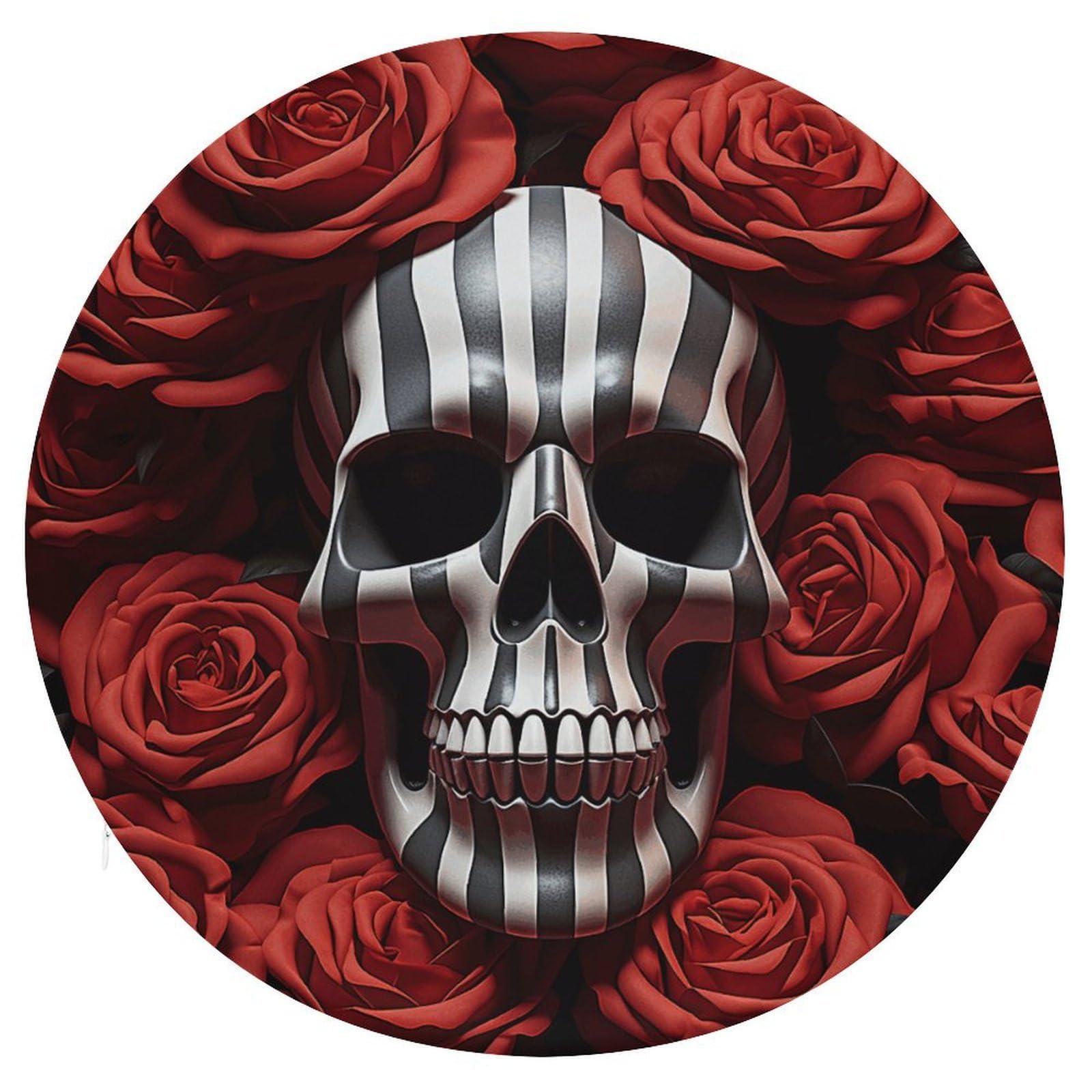 Adfgyerh Style Skull In Flower Cushion Memory Foam Pillow Core，Seat Cushion Detachable Design，Chair Cushions Suitable For All Seasons, And Can Be Used In Offices, Dining Rooms, Homes, And Other Settings.