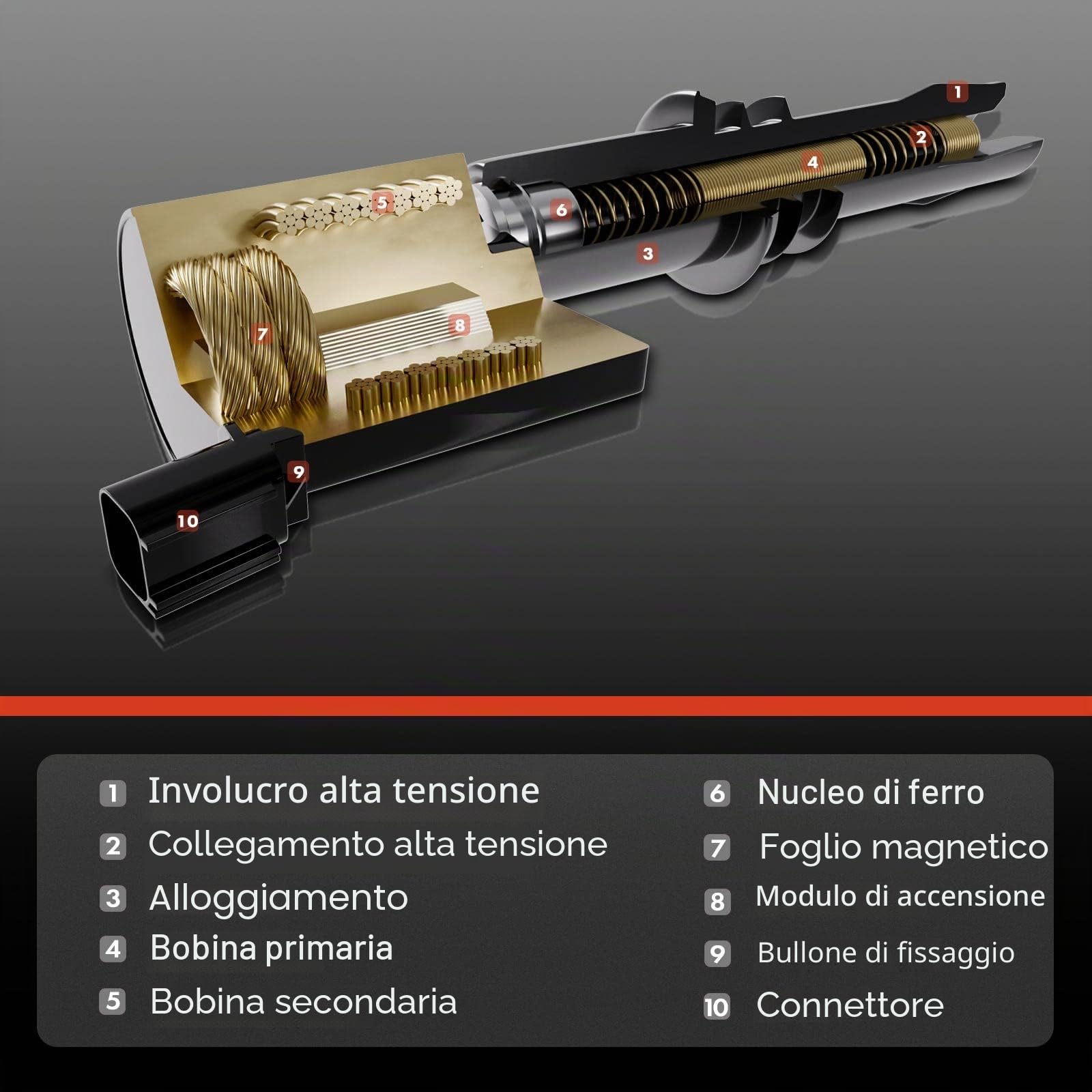 Frankberg 4 bobine di accensione modulo di accensione 12131712219 | Compatibile con: Serie 3 Coupé E46, Serie 3 Cabrio E46, Serie 5 F10 F18, Serie 3 Touring E91, Serie 5 Touring E39