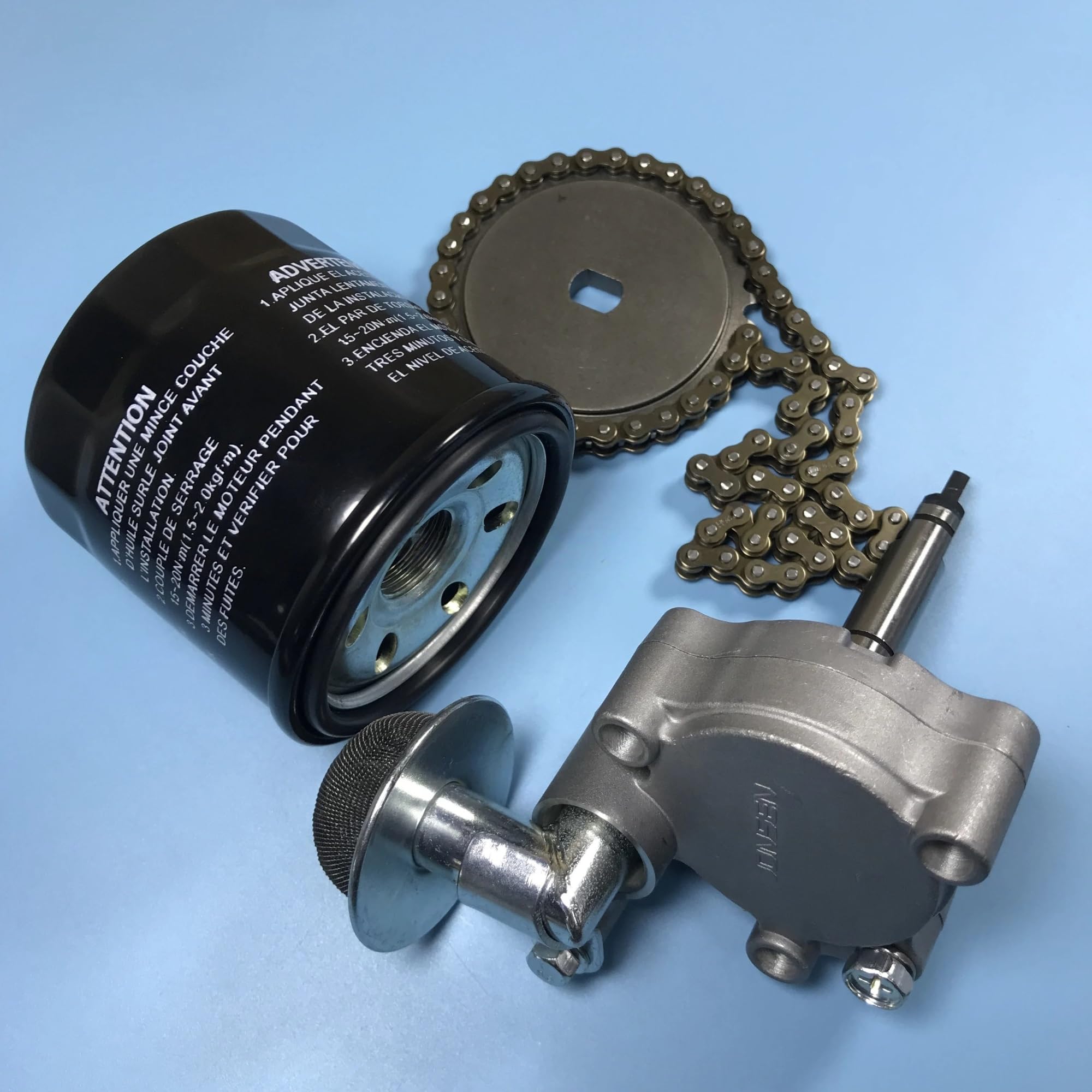 kit catena pompa olio Adatto per CF500 500CC ATV Kit di riparazione motore CF500 CF188 Filtro olio Pompa olio e pompa olio Trasmissione a catena Pignone catena pompa olio motore