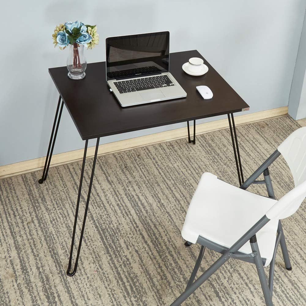 Need Folding Table 31.5 x 23.6 inches Small Computer Desk Portable Table for Working, Writing, Eating, Handwork, Exhibition, Black AC4-8060-CB