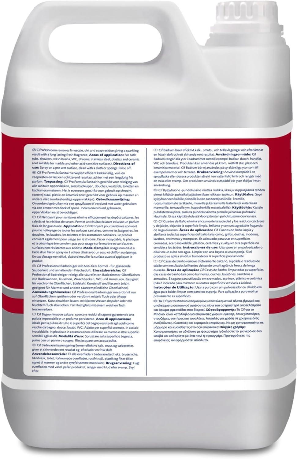 Cif Professional Badreiniger 2in1 – Kraftvoller Kalkreiniger & Duschreiniger, Sanitärreiniger für Bad & WC, geeignet für Chrom, Kunststoff & Keramik, 2 x 5 L