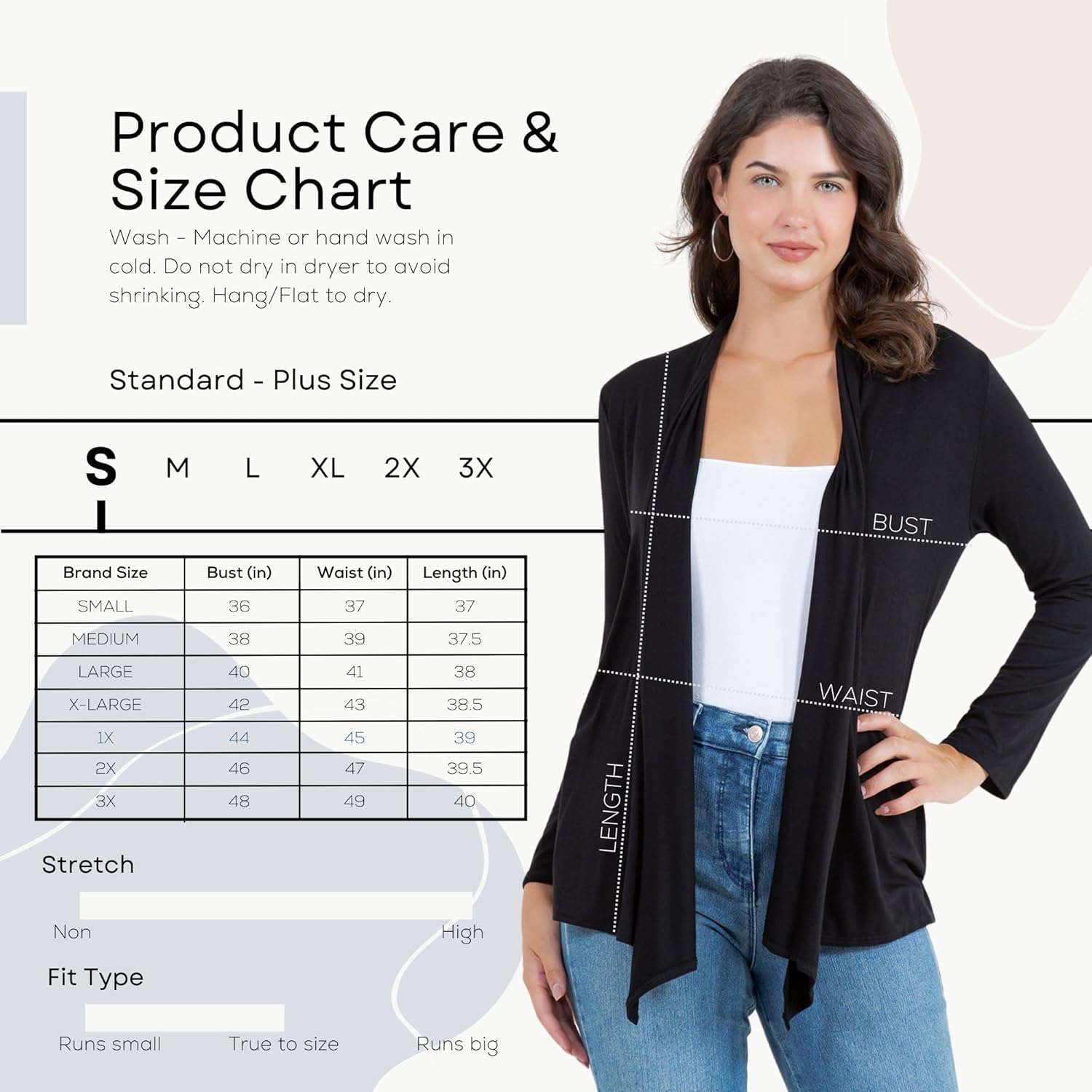 Azules 3-Pack Women's Long Sleeve Open Front Cardigan - Lightweight Rayon Sweater, Soft Flowy Layer for Casual - Image 6