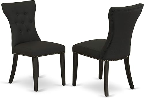 Miniatura 7 de East West Furniture DLGA5-ABK-24 - Juego de mesa y sillas de cocina de 5 piezas, incluye una mesa de comedor redonda con gotas y 4 sillas de comedor