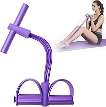 UDKI TPE Pedal Trimmer 18 Kg- Abdomen, Leg Exerciser, 4 Tubes Tummy Trimmer Equipment for Bodybuilding, Home Gym, Arm, Waist, Sport Fitness, Stretching, Slimming (Purple)