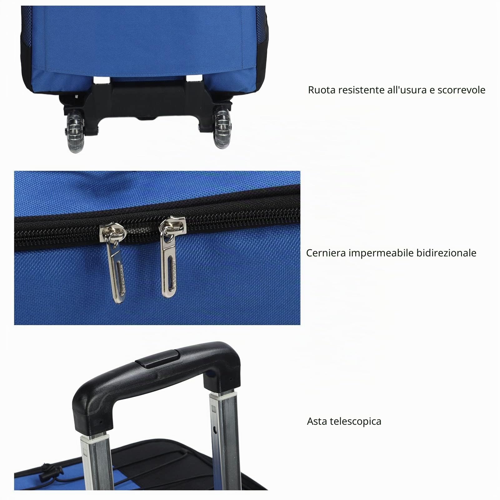 Socobeta Dispositivo di Raffreddamento con Ruote, Borsa Termica Rotante di Grande capacità da 35 Litri Tessuto Oxford Foglio di Alluminio Borsa Termica Portatile Impermeabile Anti-perdite