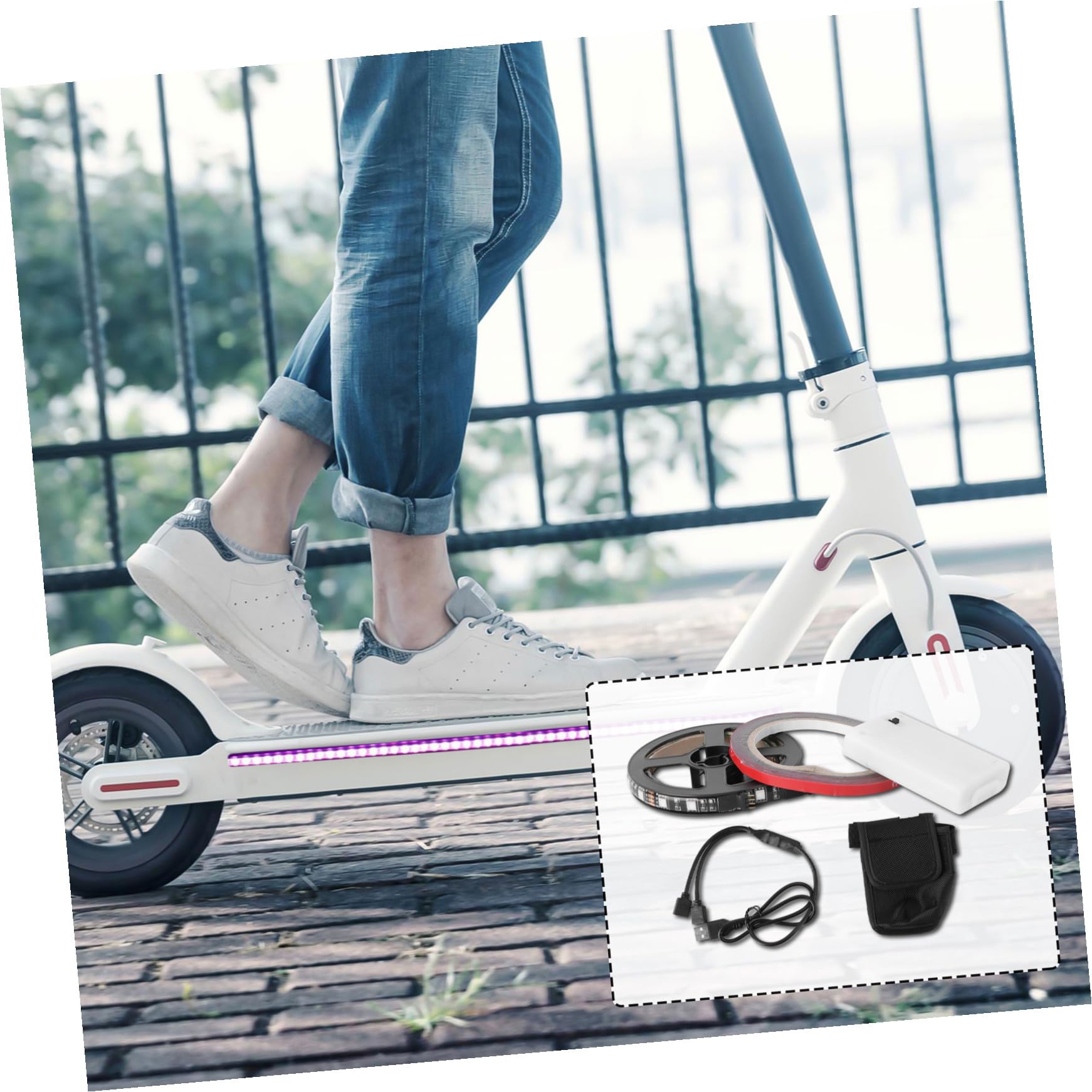 Toddmomy Striscia Luminosa Per Monopattino Elettrico Con Adesivo Kit Ricambi Facile Da Installare Per Scooter Illuminazione Sicura e Visibilità Potenziata Per Altri Modelli