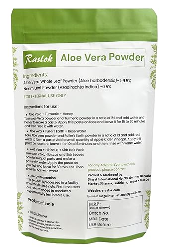 Miniatura 2 de Aloe Vera Powder  Aloe barbadensis Powder  Hidratante natural para la piel (3.52 oz)  Solo para uso externo
