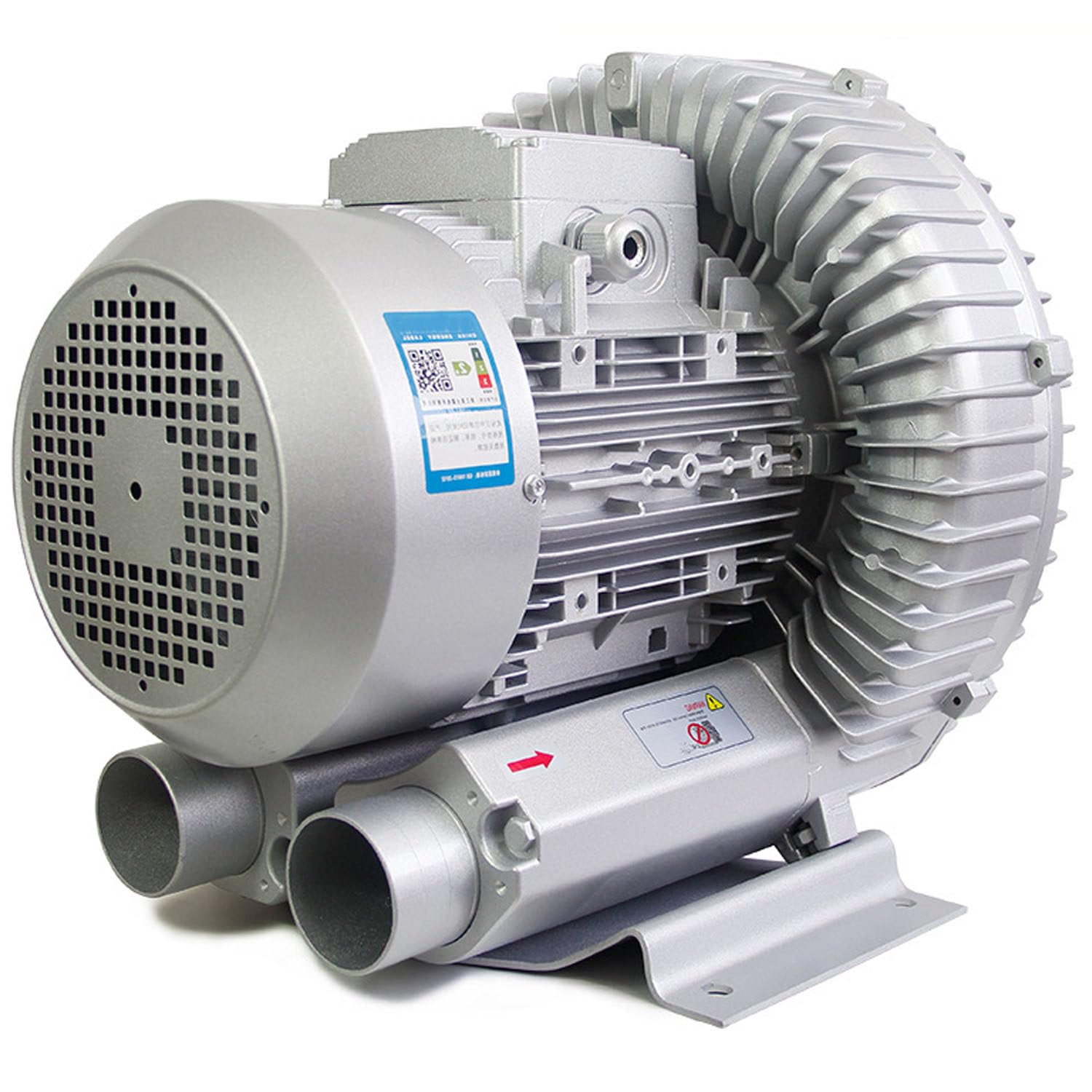 Soffiante Rigenerativo Ad Alta Pressione, Soffiante Vortex, Elettricità Trifase,380 V, Pompa per Vuoto Industriale per Soffiaggio O Aspirazione Dell'aria,370W/0.5HP