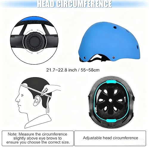 Miniatura 4 de WayEee Juego de casco de bicicleta para niños, rodilleras, juego de almohadillas para casco, juego de equipo de protección ajustable para niñas y
