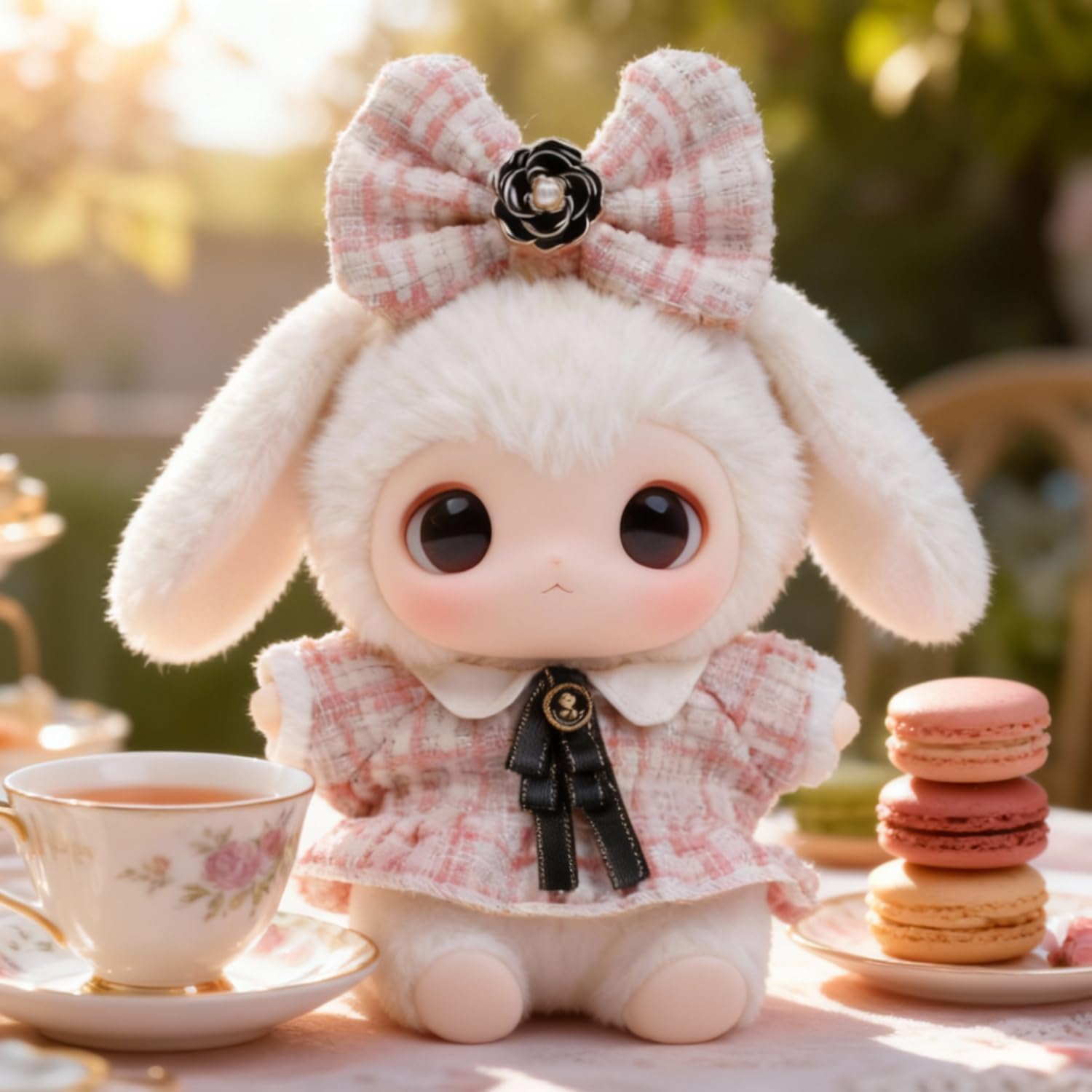 17cm Doll Winter Clothes 5-Piece Set - Heart Knit Sweater, Overalls, Scarf, Beanie & Sneakers for Kawaii Collectible Dolls & Vinyl Art Toys (6.7 inch)