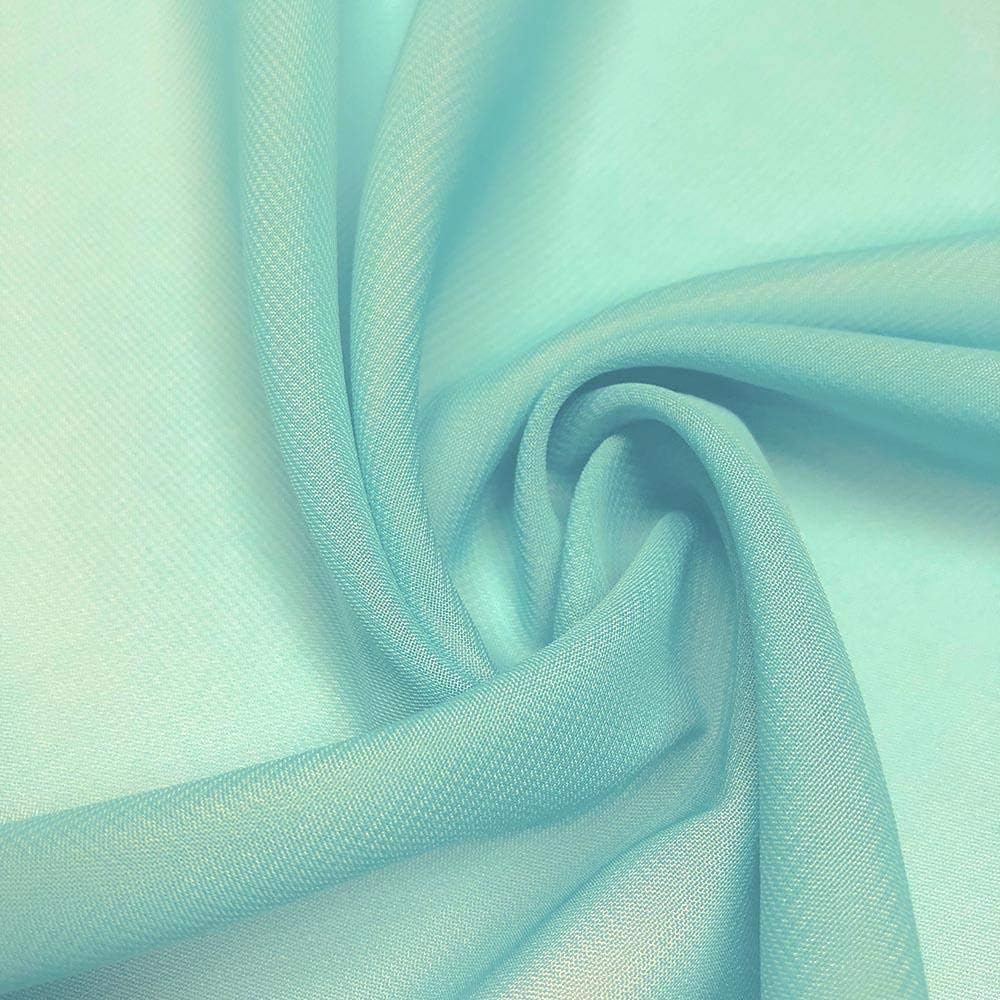 New Creations Fabric & Foam Inc, 60" Wide Polyester Sheer Chiffon Fabric (Mint 730, 3 Yards)