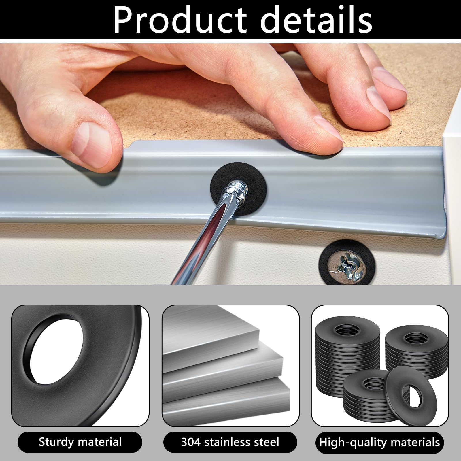 30 Pezzi M6 Rondelle Acciaio, M6 x 25 Rondelle Piatte | Rondelle Acciaio Inox Nero, Rondella Piatta Distanziatori Rotondi in Metallo per Viti, Bulloni, Dadi