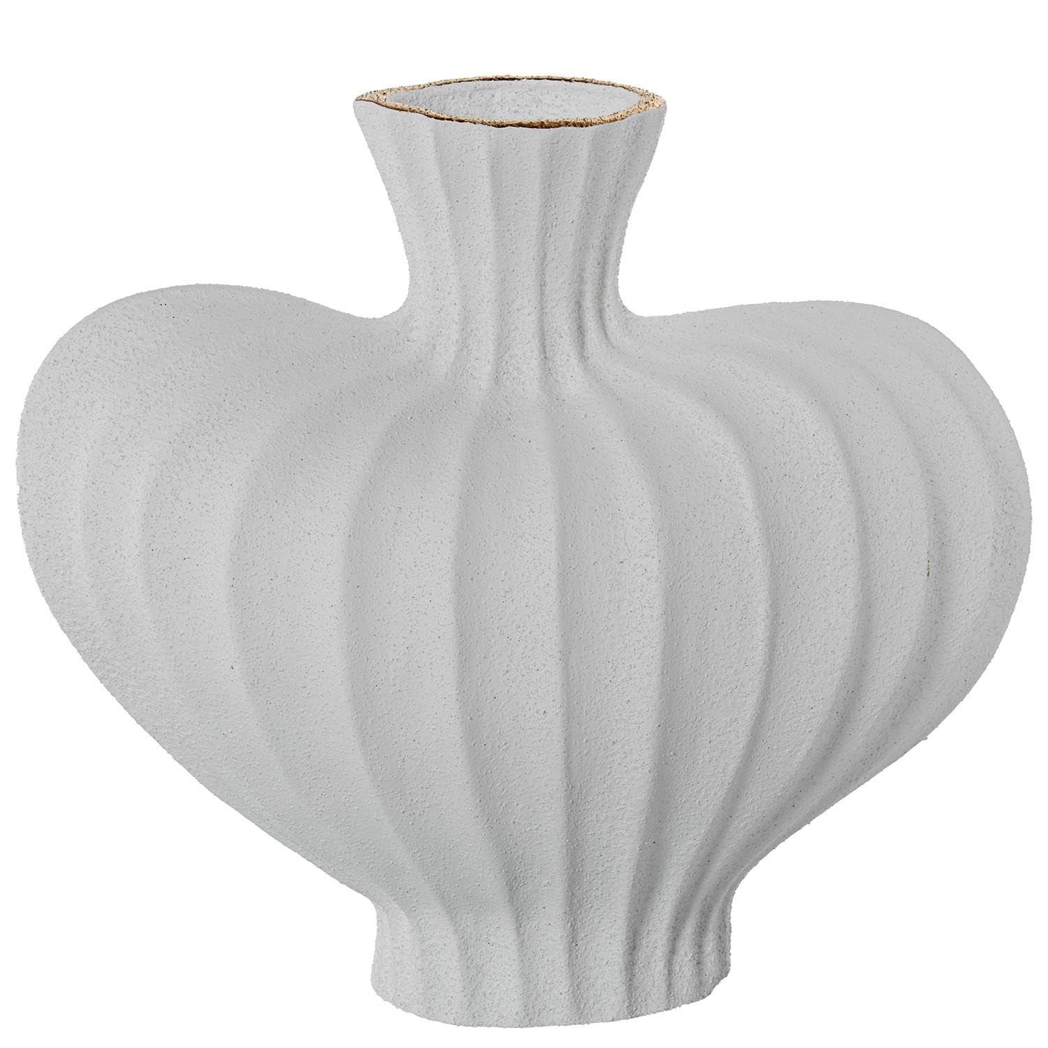 Vase en céramique blanc doré pour apporter de la poésie dans votre salon