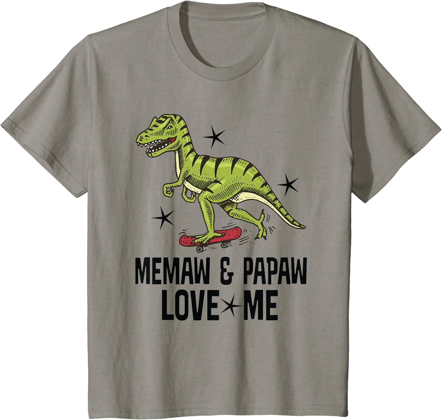 Kids Memaw and Papaw Love Me Grandson Dinosaur T-Shirt