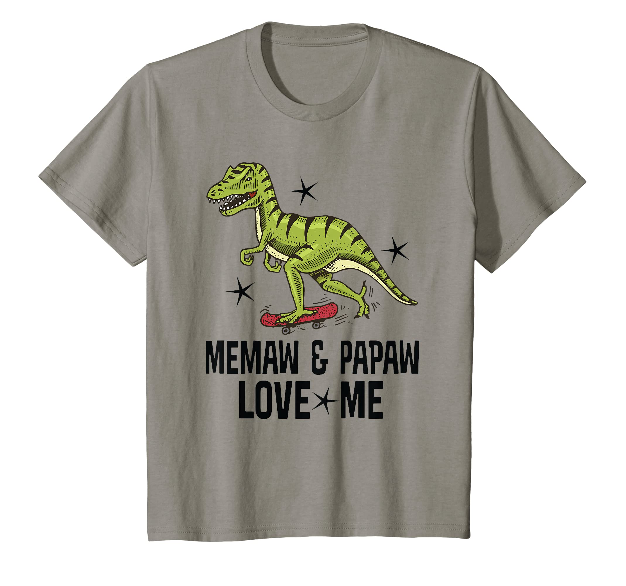 Kids Memaw and Papaw Love Me Grandson Dinosaur T-Shirt