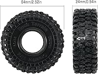 Vista 2 de INJORA 1.0 Neumáticos - Neumáticos S5 para Terreno Rocoso Crawler para TRX4M SCX24 AX24 FCX24 Piezas de actualización, 64 * 24mm, T1011