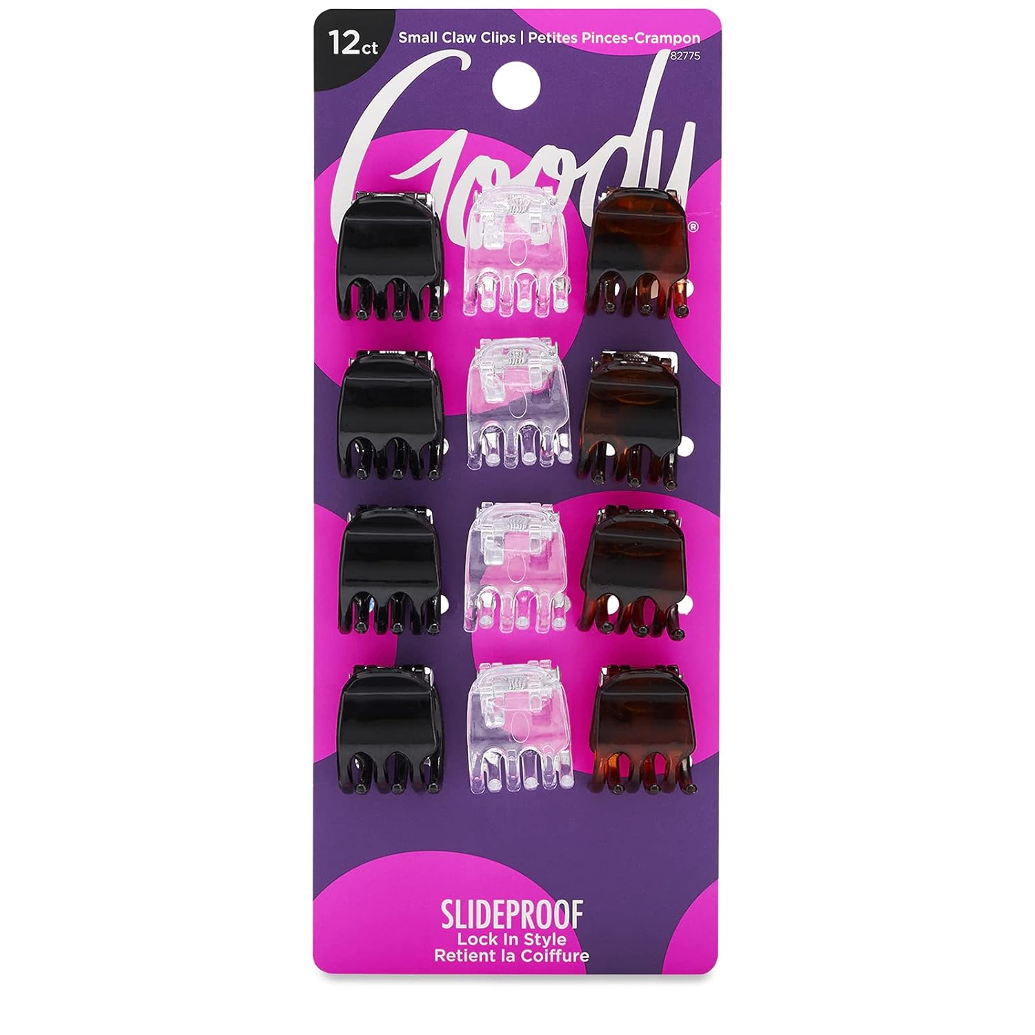 Goody Mini Claw Hair Clips, Assorted Colors, 12 Count (Pack of 6) (1942509)