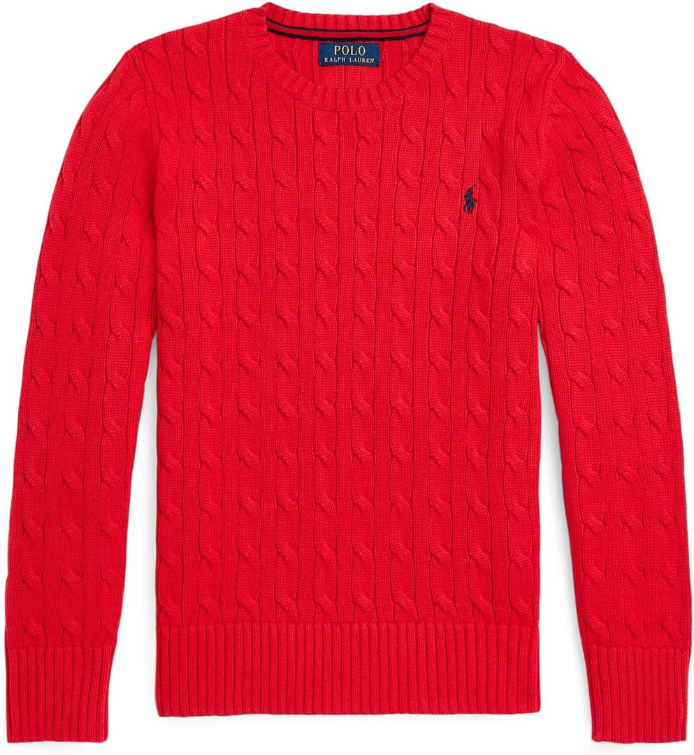 POLO RALPH LAUREN Boys Cotton Cable Knit Pullover Sweater Size 18-20 (XL) Red
