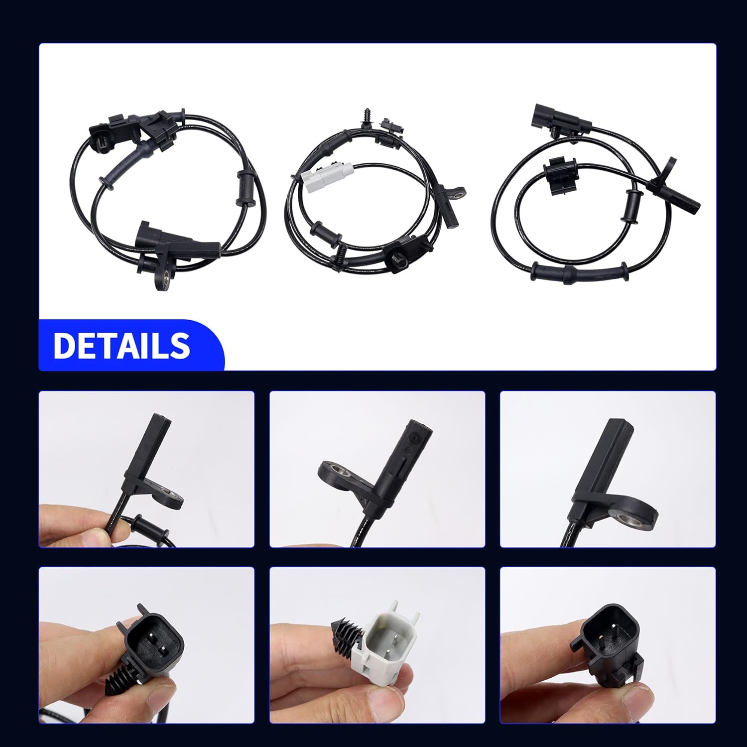 HiSport Front Rear Left Right Side ABS Wheel Speed Sensor 4PCS Replaces 4779639AB 4779643AB 4779642AA Compatible with Dodge Chrysler 300 Challenger Charger 2011-2022