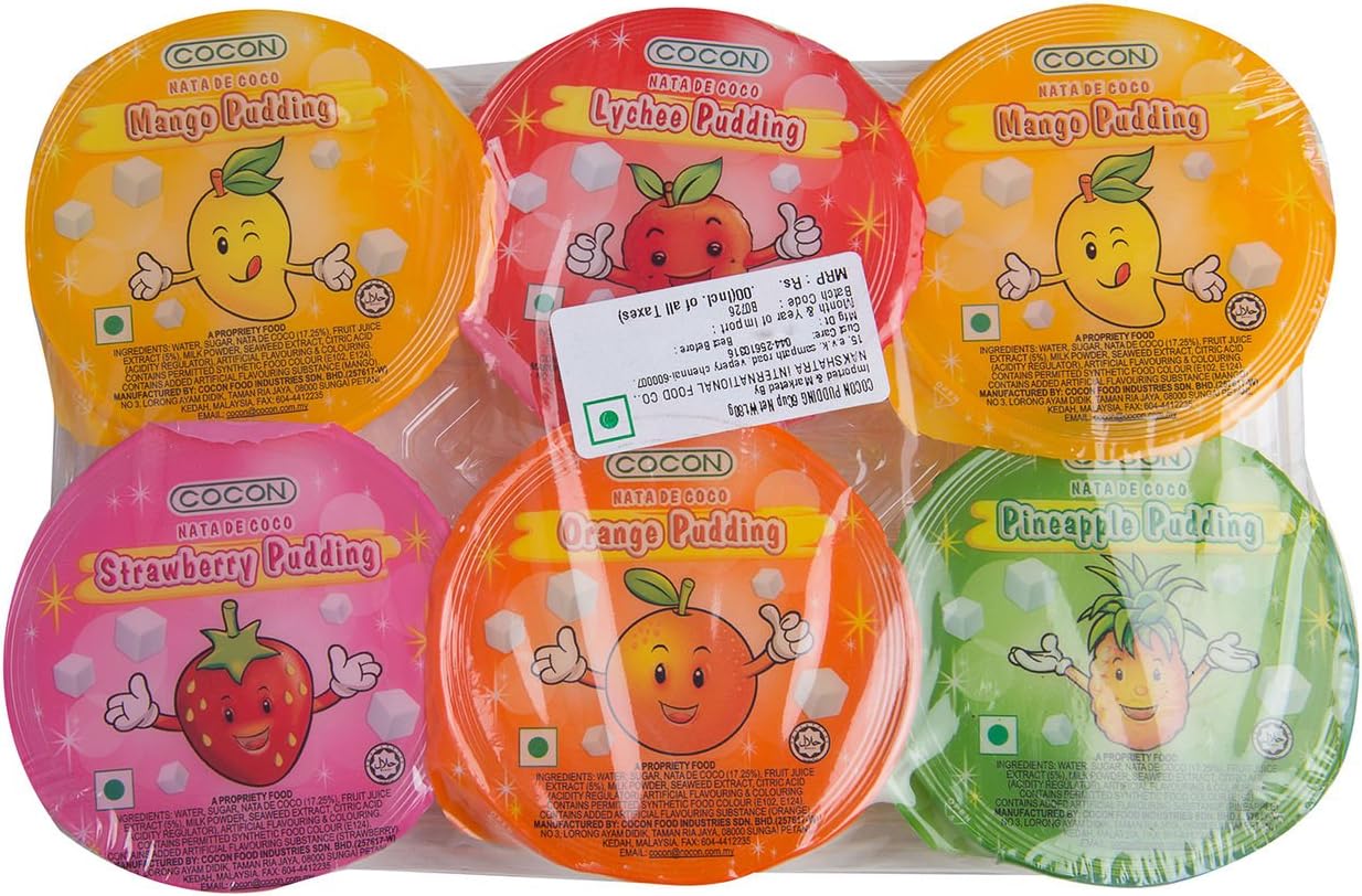 COCON Pudding 6CUP 480G, Multicolor, 480 g (Pack of 1)