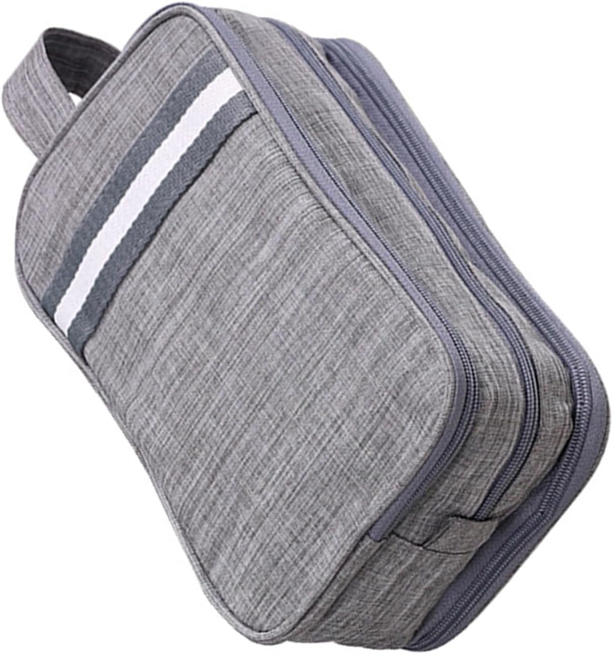 Keebgyy Toiletry Bag, Toiletry Bag for Women, Hanging Travel Toiletry Bag, Dry Wet Separate Organizer Handheld Portable for Travel Bathroom Multi Purpose Cosmetic Products Storage(27x10x16cm-Gray) image 3