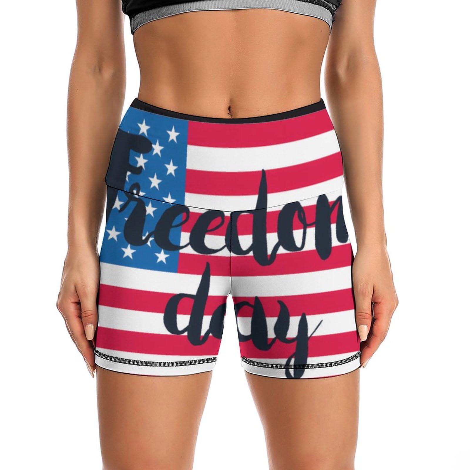 JYYAU Juneteenth Since 1865 Celebrate Freedom Afican High Waist Yoga Shorts for Women Athletic Shorts Leggings Running Pants Black