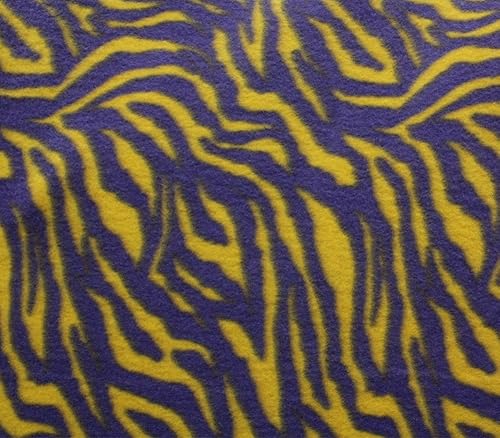 Tela polar impresa ANTI PILL ZEBRA PURPLE AMARILLO FONDO
