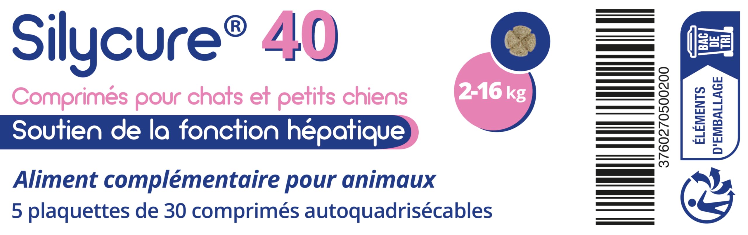 Anidev Silycure 40 - Complément Soutient Hépatique Chien Chat - 150 CP | Aliment Complémentaire - Formule d'Origine Naturelle Silybine Chardon Marie - Idéal Petit Chien & Chat -Cp Sécables Appétents