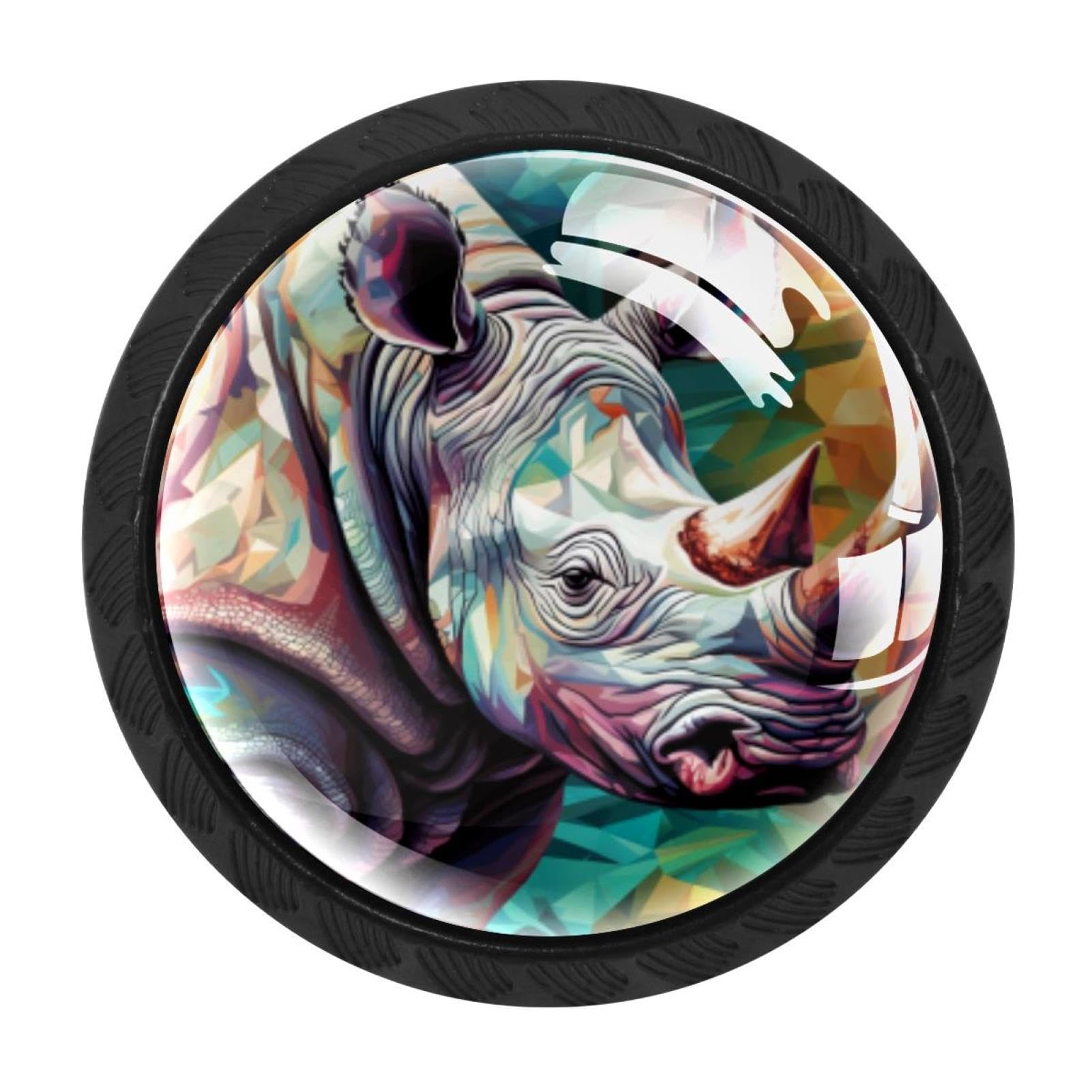 Chenzzzz Multicolored 08 4 Pack Rhinoceros Kitchen Cabinet Knobs Drawer Knobs Door Dresser Handles For Personalized Gifts Great For Any Occasion