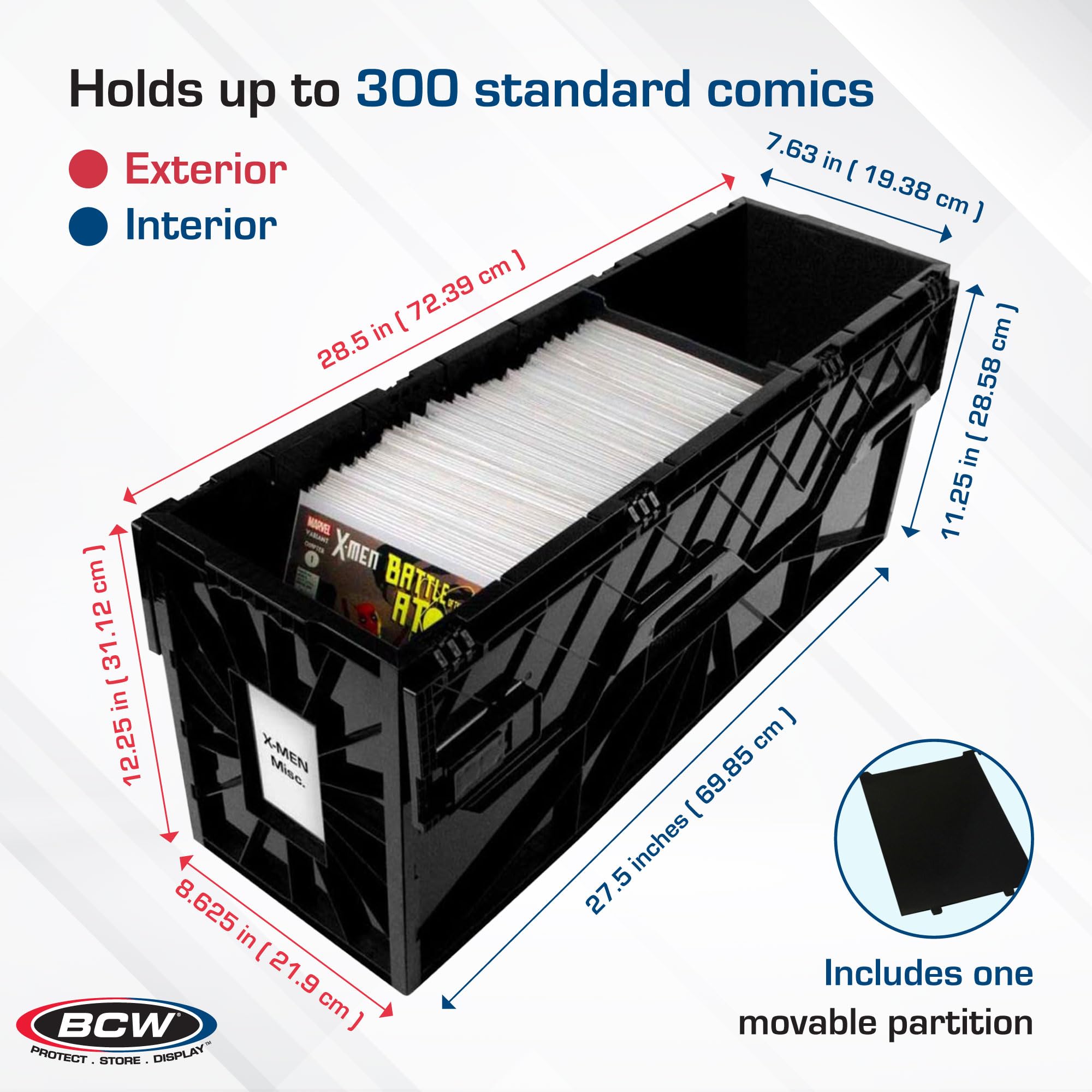 Snapklik.com : BCW Long Comic Book Bin - 1 Pack Heavy Duty Comic Book ...